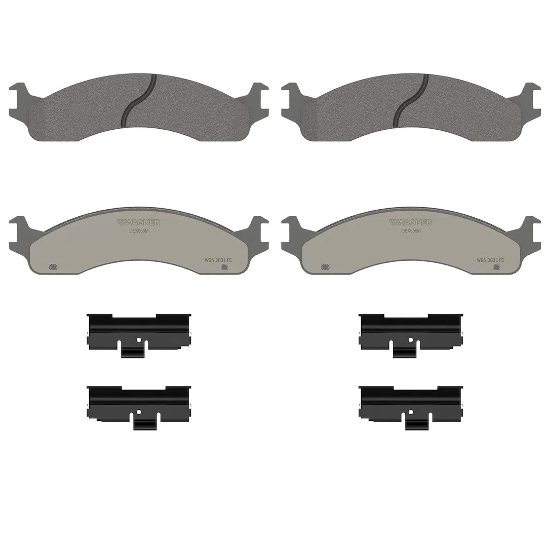 OEX655M – WAGNER BRAKE Brake Pad, FMSI Number D655-7535 Semi-Metallic Set Of 4 With Mounting Hardware